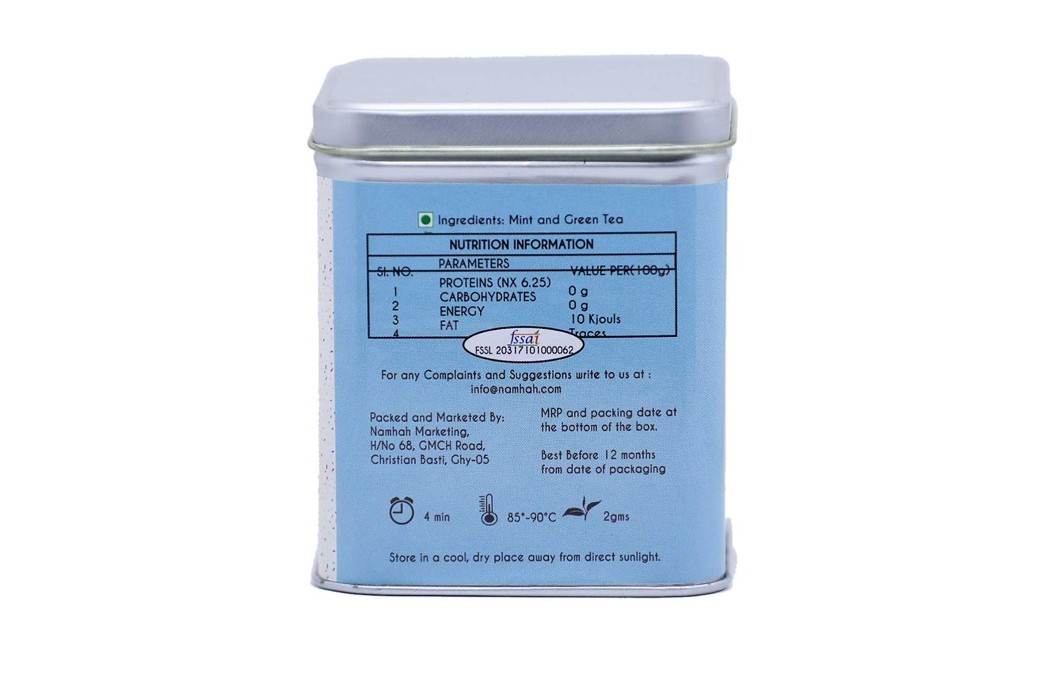 Namhah Mint Green Tea    Container  100 grams